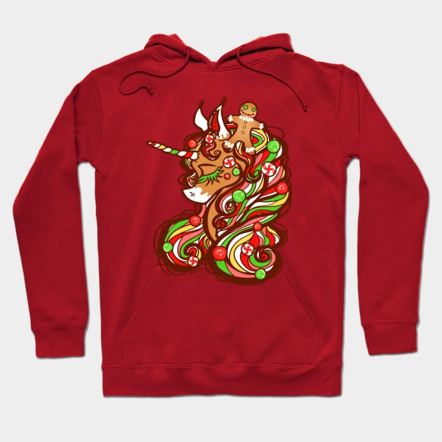 Gingerbread Unicorn Hoodie by Jan Grackle